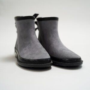 JG Faux Suede Rubber Ankle Boots